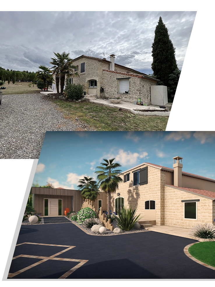 amenagement jardin avec pisicne et pool housepaysage en dordogne par maelle valdevit