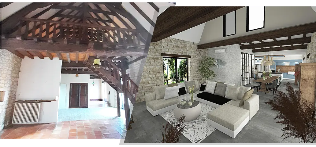 Projet reamenagement interieur maison perigourdine inside by nadege lara