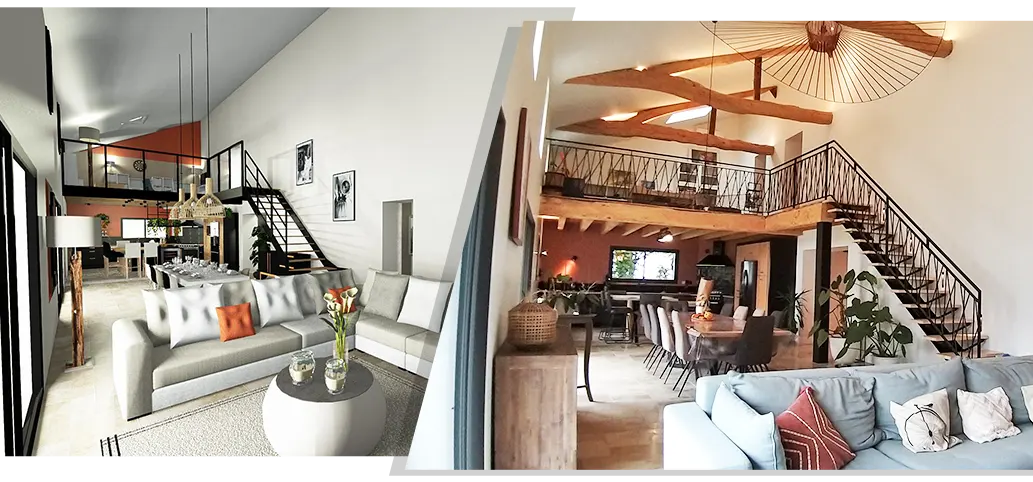 projet amenagement interieur corps de ferme nadege lara marmande